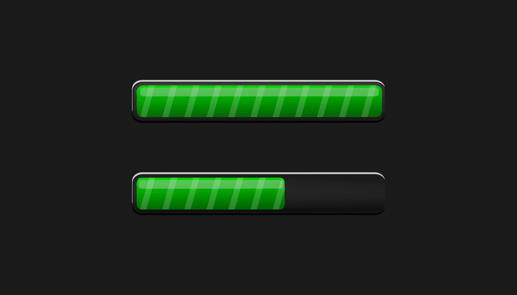 Example of a progress bar animation as used by a web design firm.