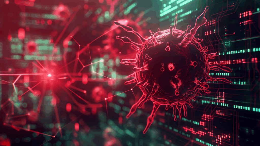 A concept image showing a virus infecting a computer system, showcasing the importance of partnering with a web design firm focused on website security.