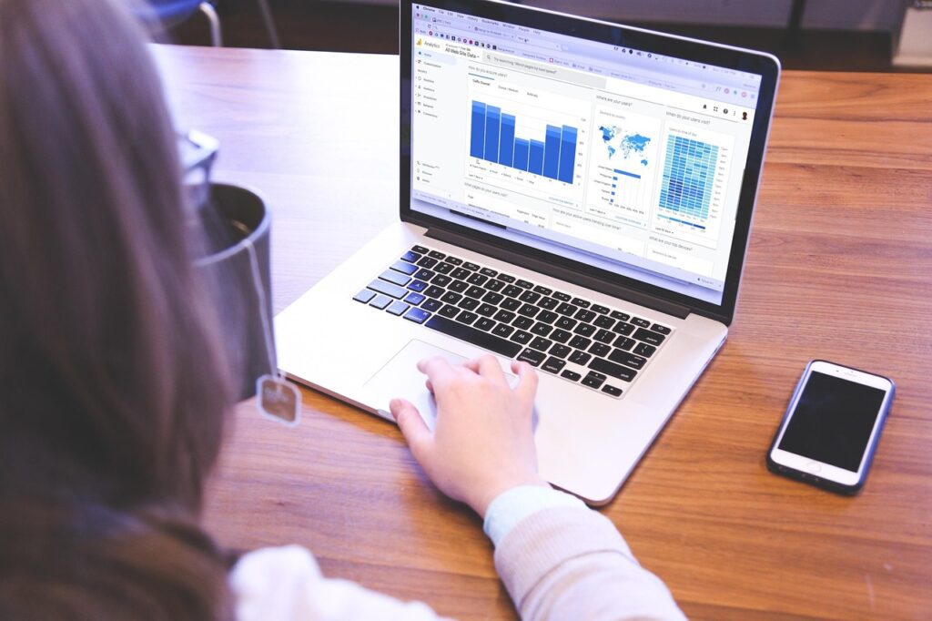 A web design firm executive analyses data collected from interactive content to gain insights.