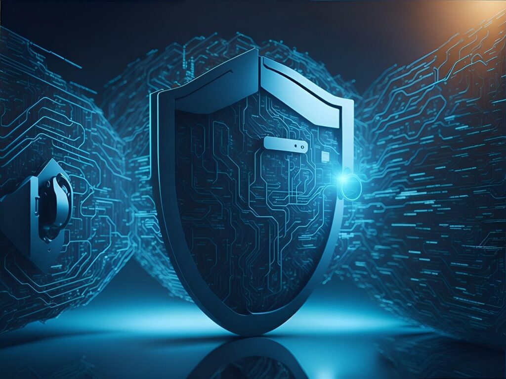 A concept image representing a shield set up by a web design firm to protect a client’s website and data.