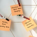 Work reminder notes symbolising email marketing by a web designing agency to build client relationships