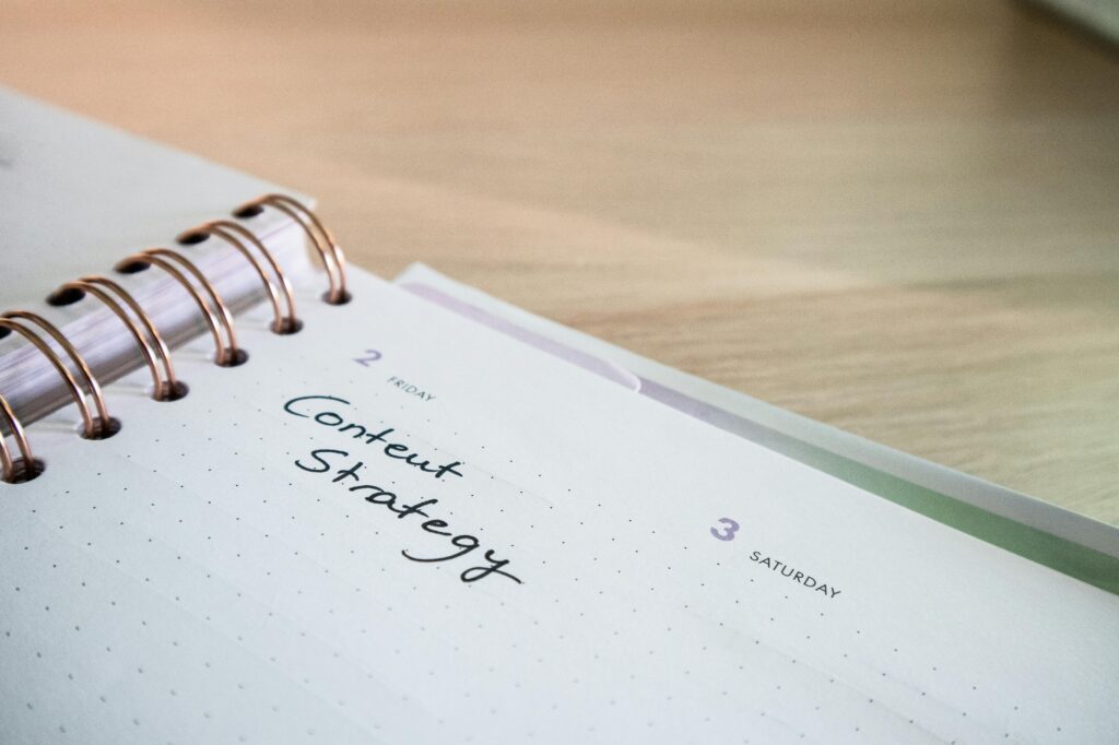 Notes in a calendar symbolising the consistent content planning approach of web design firms