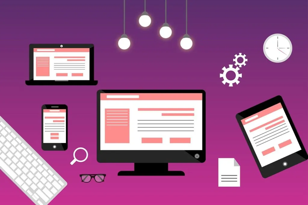 An illustration to indicate that a web designing agency has optimised a website for multiple devices.