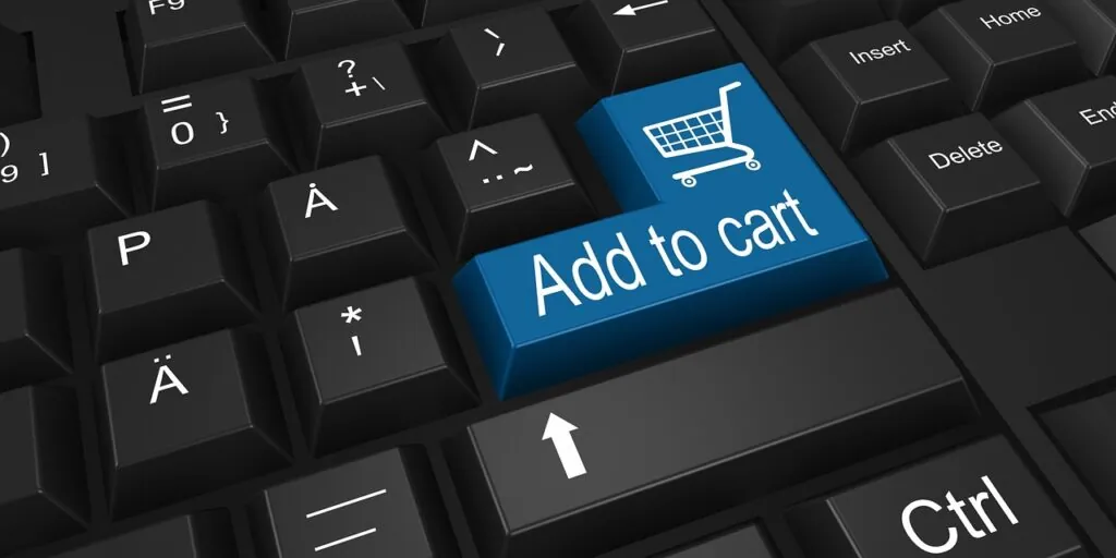 A concept of a user engaged by interactive content designed by a web design firm to add a product to the cart.