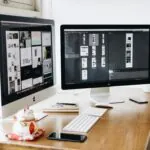 Modern workspace setup by a web development agency in Singapore aligned with business goals